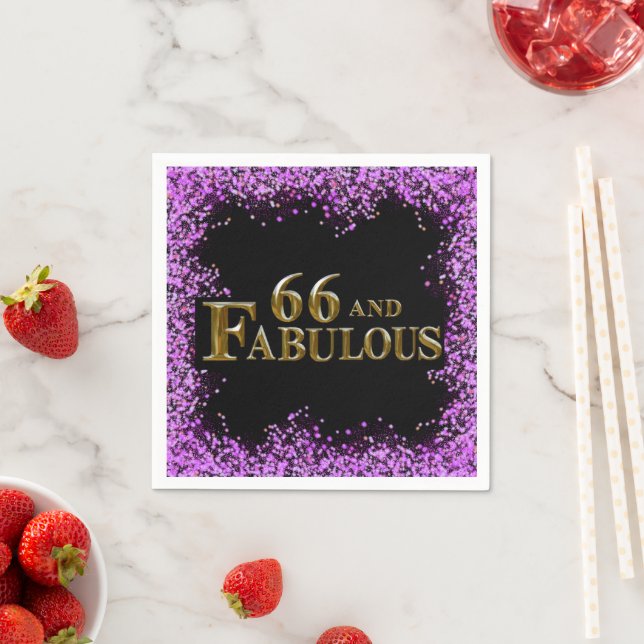 Serviette En Papier Anniversaire 66 ans (En situation)