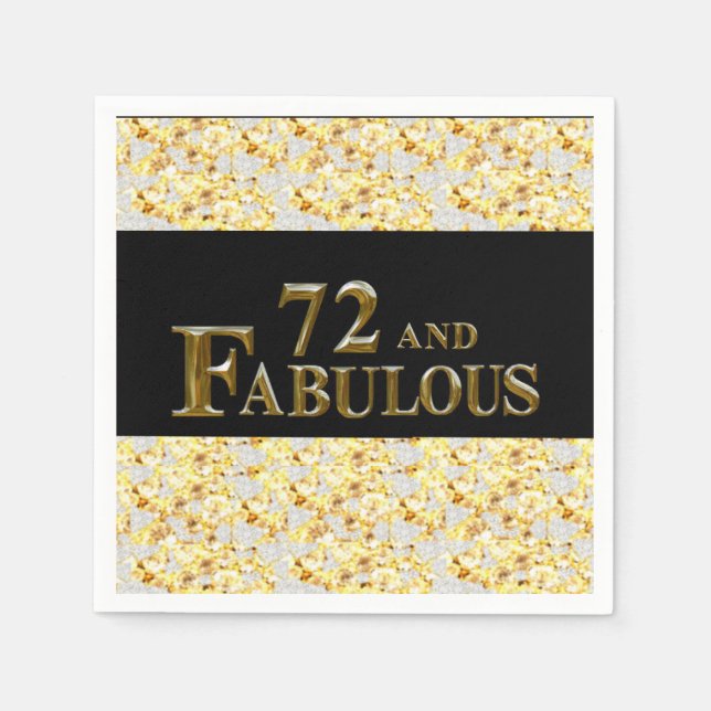 Serviette En Papier Anniversaire 72 ans (Devant)