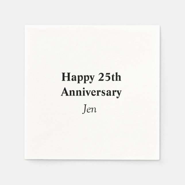 Serviette En Papier Anniversaire ajouter votre nom texte image modifia (Devant)