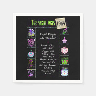 Serviette En Papier Anniversaire Année 1984 Papier à Parti Napkin