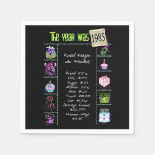 Serviette En Papier Anniversaire Année 1985 Papier de Partie Napkin