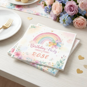 Serviette En Papier Anniversaire Arc-en-Ciel Magique
