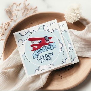 Serviette En Papier Anniversaire avion Temps qui passe