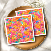 Anniversaire Boule Disco Florale Rose Orange Chaud