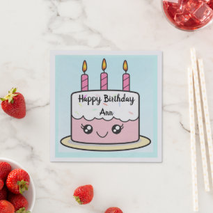 Serviette En Papier Anniversaire Cake Design Papier Napkin