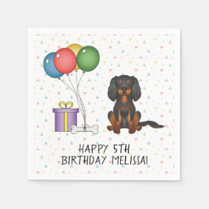Serviette En Papier Anniversaire Cavalier King Charles Spaniel noir et