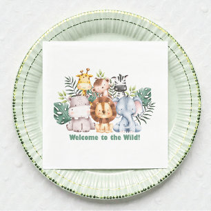 Serviette En Papier Anniversaire d'animaux de safari de la jungle fant