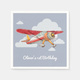Serviette En Papier Anniversaire d'avion vintage