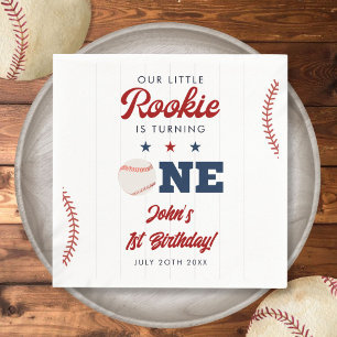 Serviette En Papier Anniversaire de 1 an Little Rookie Baseball