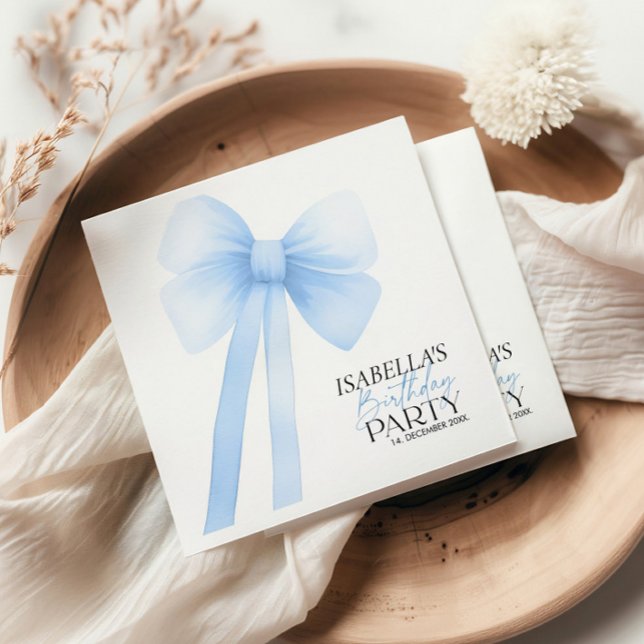 Serviette En Papier Anniversaire de Blue Bow (Créateur téléchargé)