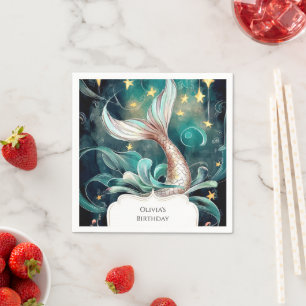Serviette En Papier Anniversaire de Boho Mermaid