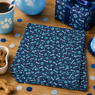 Serviette En Papier Anniversaire de chien personnalisé Empreinte de pa
