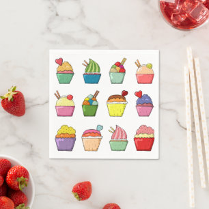 Serviette En Papier Anniversaire de Cupcake