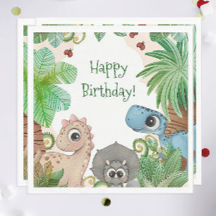 Serviette En Papier Anniversaire de dinosaure pour enfants