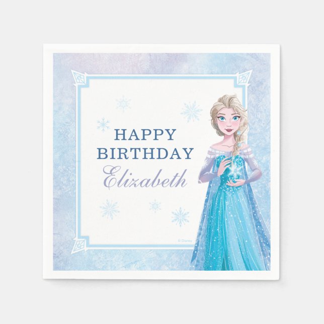 Serviette En Papier Anniversaire de Disney Frozen Elsa (Devant)