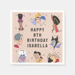 Serviette En Papier Anniversaire de Disney Villains - Rose