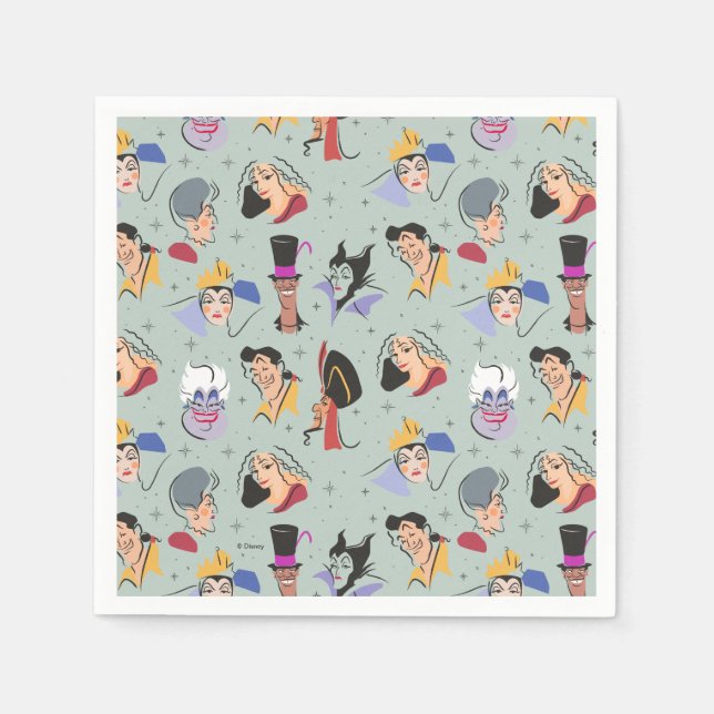 Serviette En Papier Anniversaire de Disney Villains - Sage Green (Devant)