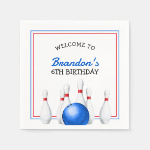 Serviette En Papier Anniversaire de enfant amusant Red et Blue Bowling