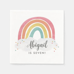 Serviette En Papier Anniversaire de enfant de calligraphie arc-en-ciel