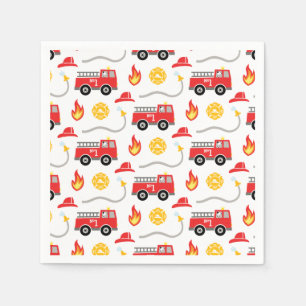 Serviette En Papier Anniversaire de enfant de camion d'incendie