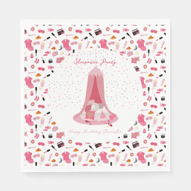 Serviette En Papier Anniversaire de enfant de la tente de la fête de b (Devant)