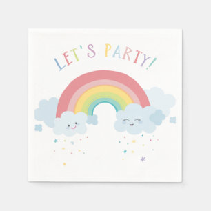 Serviette En Papier ANNIVERSAIRE DE ENFANT LET'S PARTY couleurs pastel