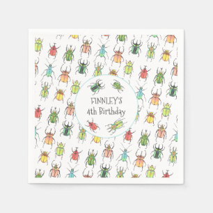 Serviette En Papier Anniversaire de enfant Love Bugs Beetles
