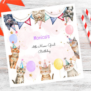 Serviette En Papier Anniversaire de enfant mémiogique des chats de fêt