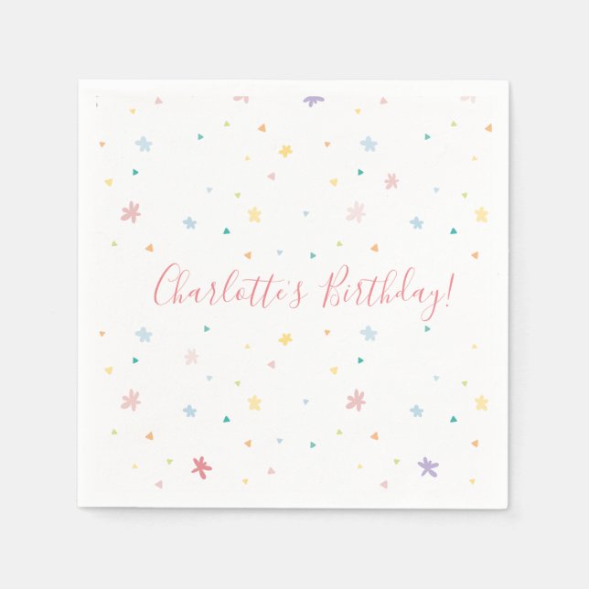 Serviette En Papier ANNIVERSAIRE DE ENFANT PARTY joli couleurs pastel  (Devant)