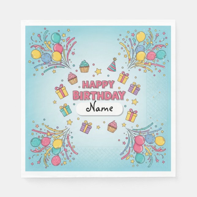 Serviette En Papier Anniversaire de enfant Personnalisé Luncheon Napki (Devant)