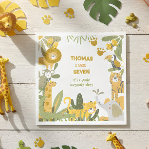 Serviette En Papier Anniversaire de enfant safari sauvage