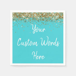 Serviette En Papier Anniversaire de fête d'anniversaire Turquoise pers