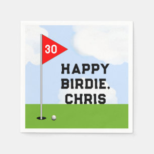 Serviette En Papier Anniversaire de golf personnalisé