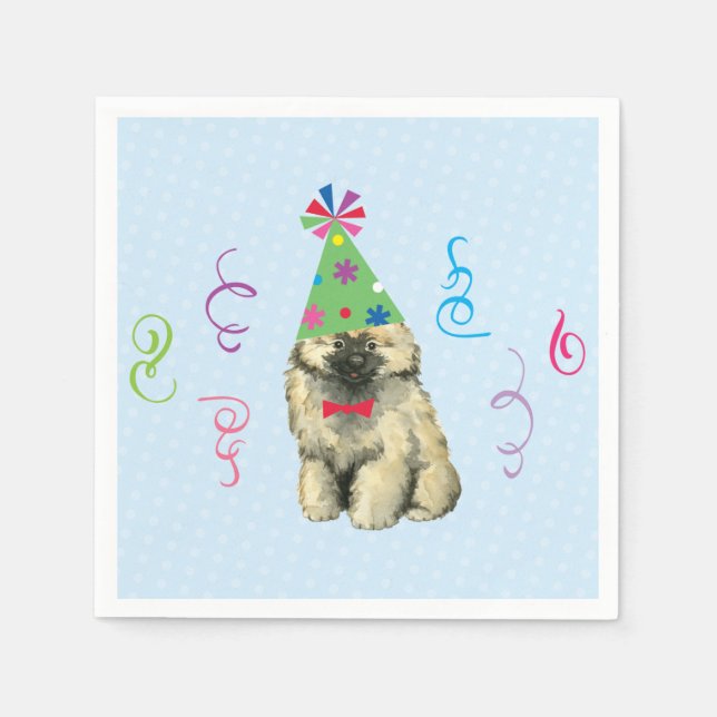 Serviette En Papier Anniversaire de Keeshond Napkins (Devant)