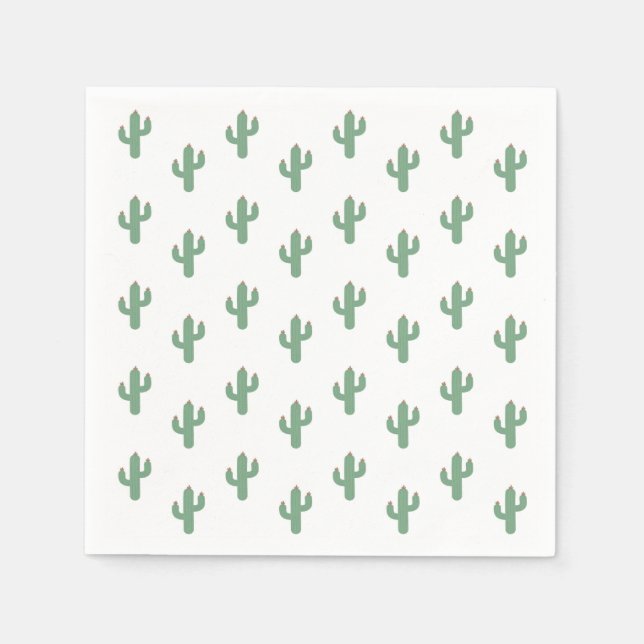 Serviette En Papier Anniversaire de la fête du Boho Fiesta Cactus (Devant)