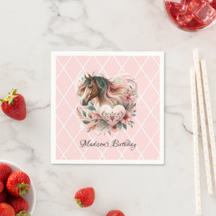 Serviette En Papier Anniversaire de la fille du cheval