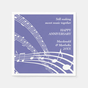 Serviette En Papier Anniversaire de la musique moderne Mauve SWEET