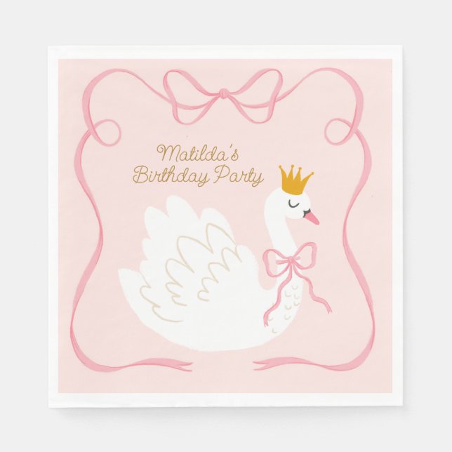 Serviette En Papier Anniversaire de la princesse de Swan (Devant)