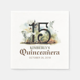 Serviette En Papier Anniversaire de la princesse Quinceanera