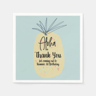 Serviette En Papier Anniversaire de l'ananas Tropical Summer Aloha Mer