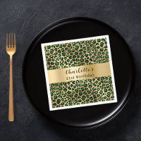 Anniversaire de léopard vert émeraude