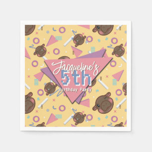 Serviette En Papier Anniversaire de l'hippo bébé jaune des années 80