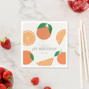Serviette En Papier Anniversaire de Little Cutie Moderne Orange