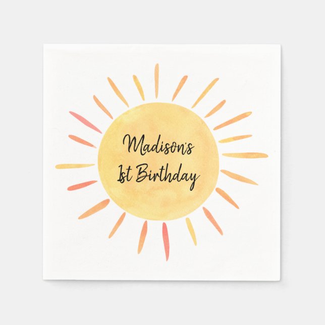 Serviette En Papier Anniversaire de Little Sunshine Boho (Devant)