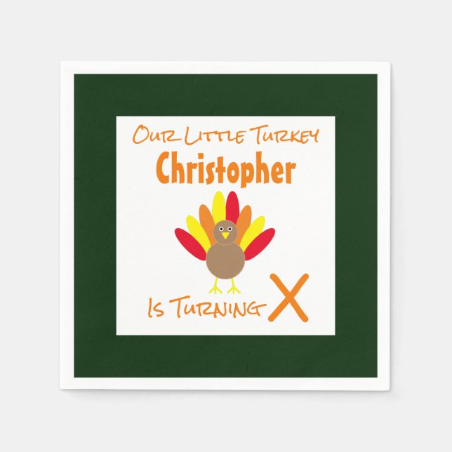 Serviette En Papier Anniversaire de Little Turkey (Devant)