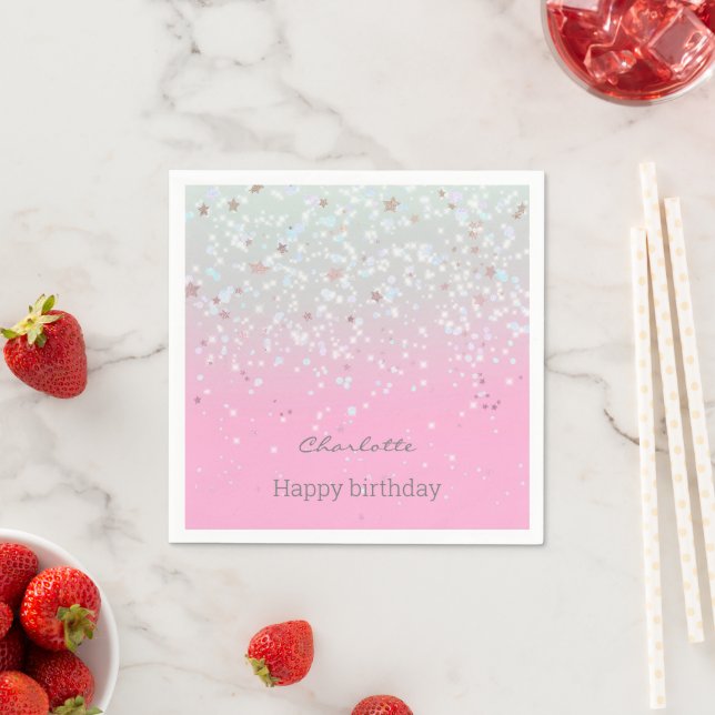 Serviette En Papier Anniversaire de l'Ombre et de la Parties scintilla (En situation)