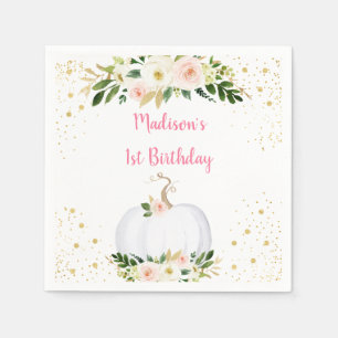 Serviette En Papier Anniversaire de l'or rose petit Citrouille