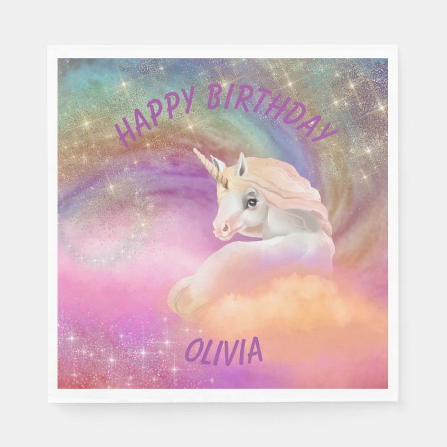 Serviette En Papier Anniversaire de l'Univers Arc-en-ciel parfumé (Devant)