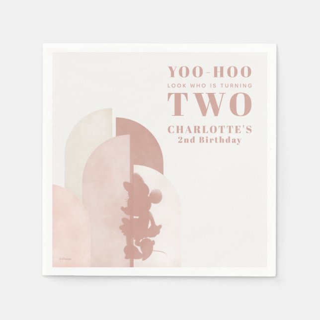 Serviette En Papier Anniversaire de Minnie Mouse Boho (Devant)