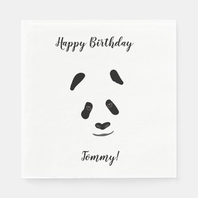 Serviette En Papier Anniversaire de Panda Custom (Devant)